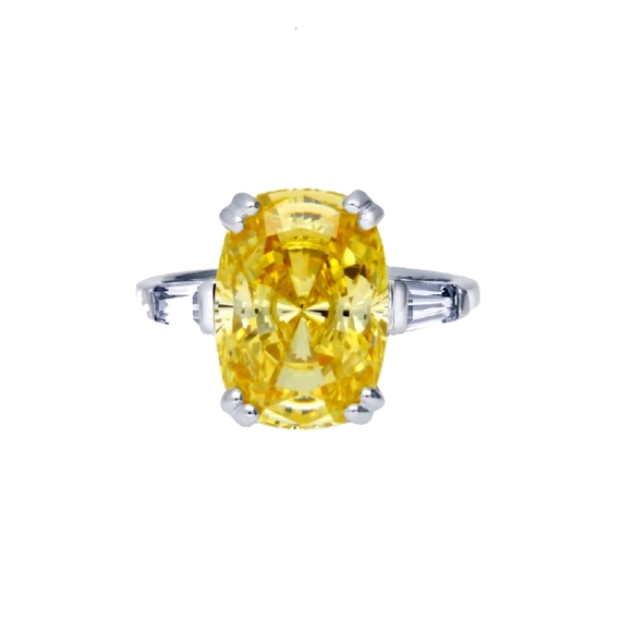 ♥️ ROYAL CANARY STERLING SILVER RING - Picture 1 of 4